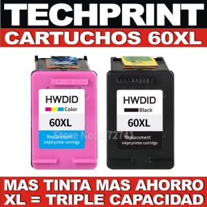 Cartucho Tinta Cabezal HP 60 XL Negro y Color Alta Capacidad