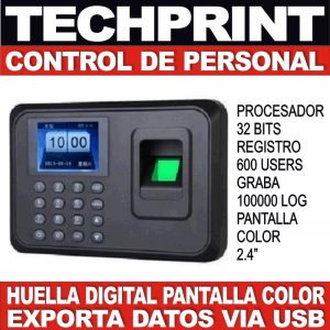 Control Asistencia Personal Lector De Huella Digital Usb