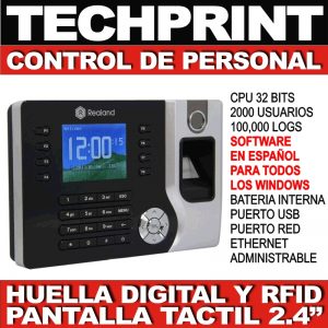 Control Asistencia Personal Lector De Huella Digital Usb Red