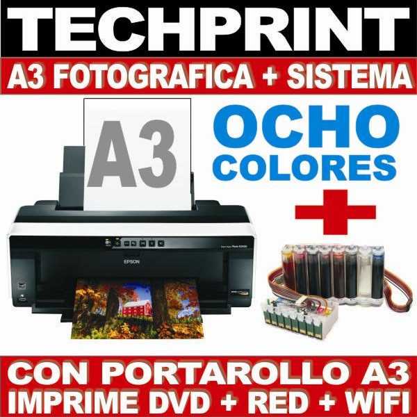 Más Habitar Brillante Impresora Epson R2000 A3 con Rollo + Sistema Continuo - TechPrint SAC