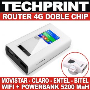 Router Wifi 4g Lte 150 Mb Doble Chip + Power Bank 5200 Mah