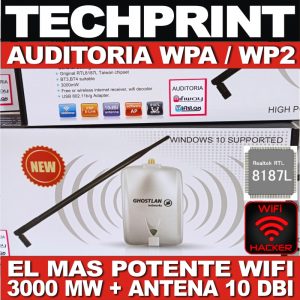 Usb WiFi 3000 Mw 11 Dbi Largo Alcance 8187L Auditoria Rompeclaves WPA WPA2 Linux Wifiway